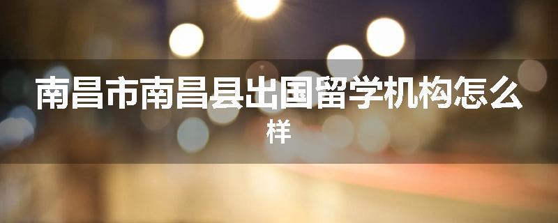 南昌市南昌县出国留学机构怎么样