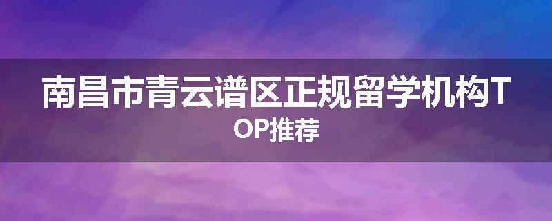 南昌市青云谱区正规留学机构TOP推荐