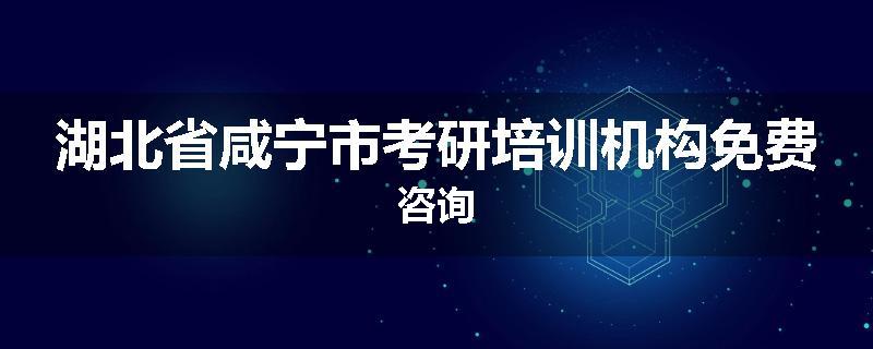 湖北省咸宁市考研培训机构免费咨询