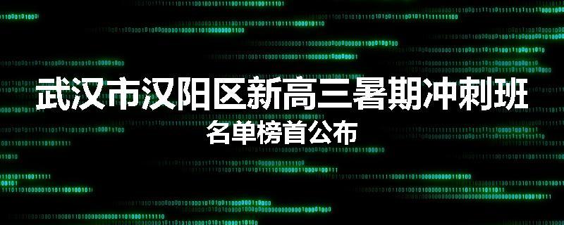 武汉市汉阳区新高三暑期冲刺班名单榜首公布