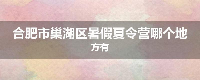 合肥市巢湖区暑假夏令营哪个地方有