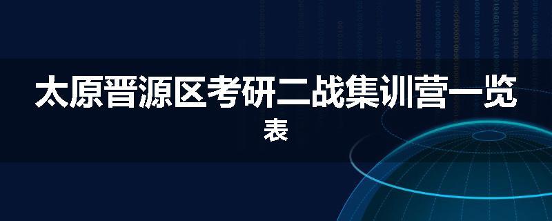 太原晋源区考研二战集训营一览表