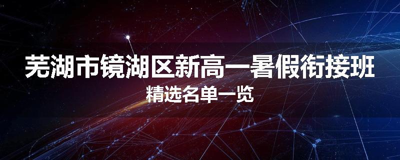 芜湖市镜湖区新高一暑假衔接班精选名单一览