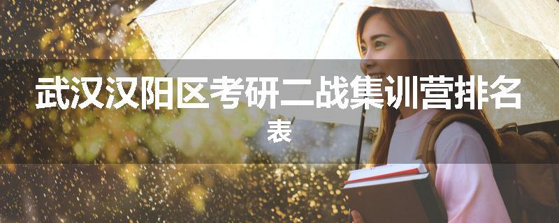 武汉汉阳区考研二战集训营排名表