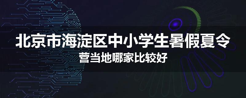 北京市海淀区中小学生暑假夏令营当地哪家比较好