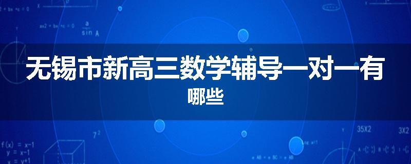 无锡市新高三数学辅导一对一有哪些