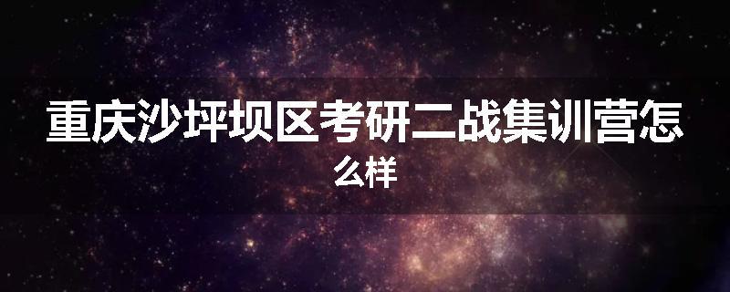 重庆沙坪坝区考研二战集训营怎么样