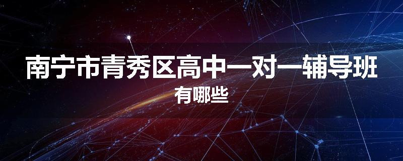 南宁市青秀区高中一对一辅导班有哪些