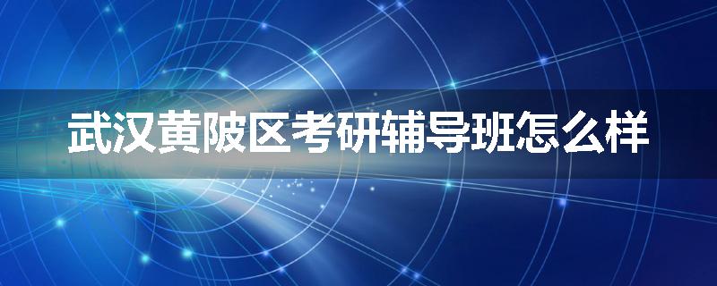 武汉黄陂区考研辅导班怎么样