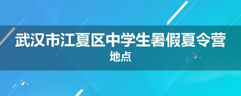 武汉市江夏区中学生暑假夏令营地点