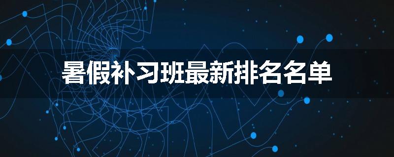 暑假补习班最新排名名单