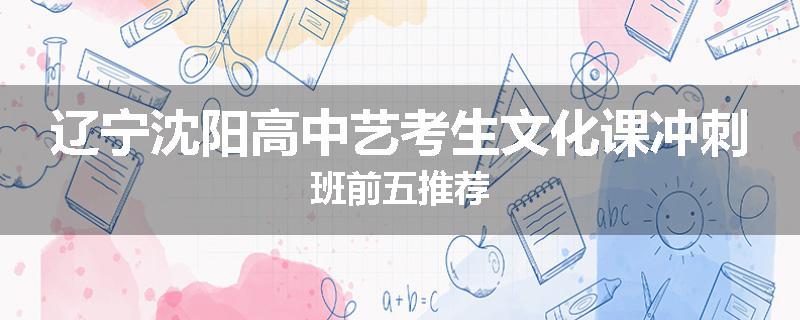 辽宁沈阳高中艺考生文化课冲刺班前五推荐