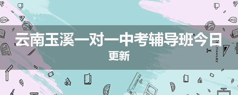 云南玉溪一对一中考辅导班今日更新