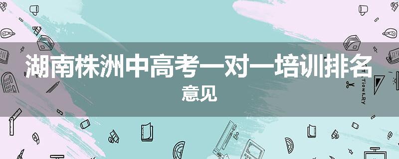 湖南株洲中高考一对一培训排名意见