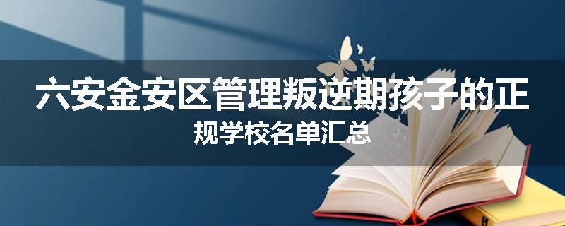 六安金安区管理叛逆期孩子的正规学校名单汇总