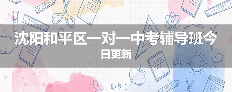 沈阳和平区一对一中考辅导班今日更新
