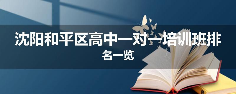 沈阳和平区高中一对一培训班排名一览