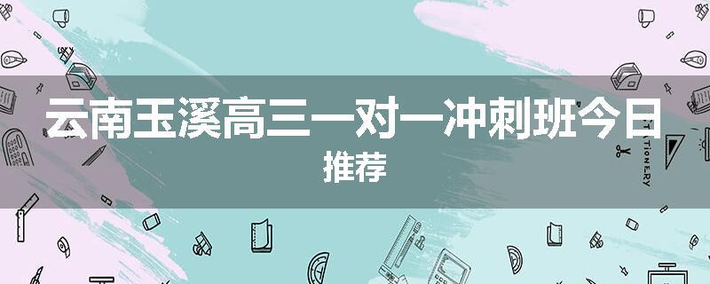 云南玉溪高三一对一冲刺班今日推荐