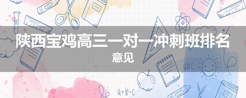 陕西宝鸡高三一对一冲刺班排名意见