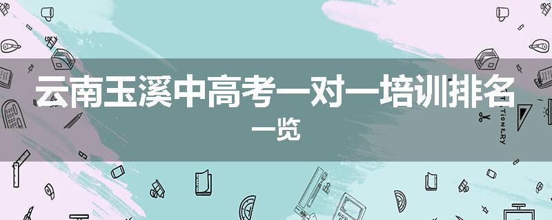 云南玉溪中高考一对一培训排名一览
