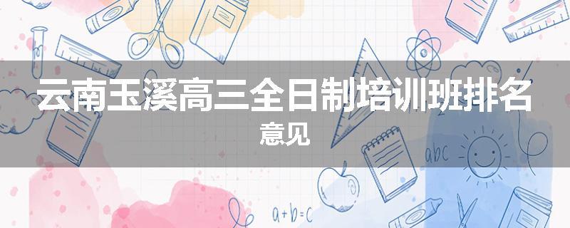 云南玉溪高三全日制培训班排名意见