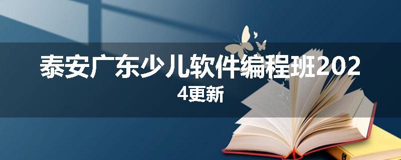 泰安广东少儿软件编程班2024更新