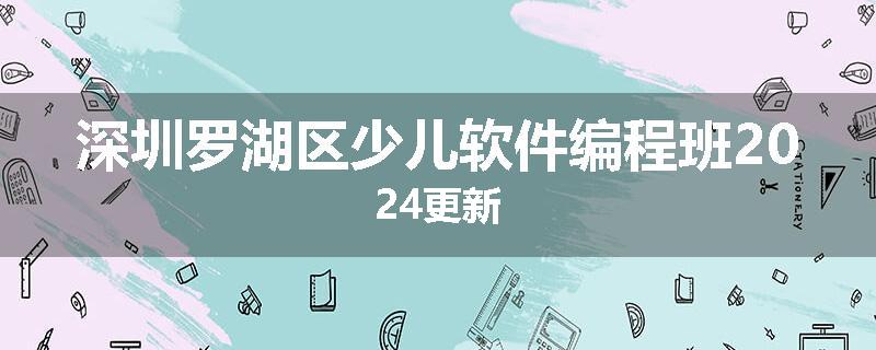 深圳罗湖区少儿软件编程班2024更新