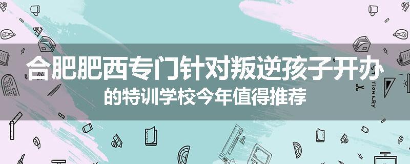 合肥肥西专门针对叛逆孩子开办的特训学校今年值得推荐