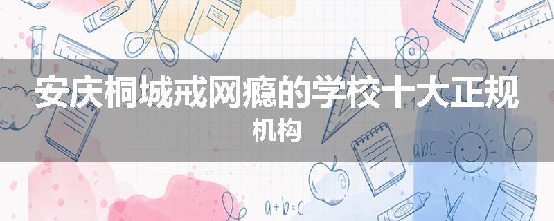 安庆桐城戒网瘾的学校十大正规机构