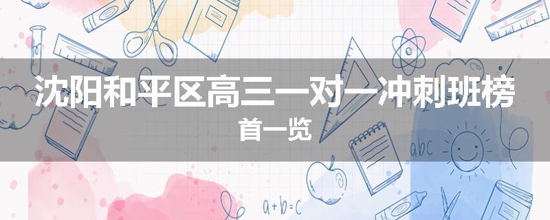 沈阳和平区高三一对一冲刺班榜首一览