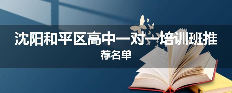 沈阳和平区高中一对一培训班推荐名单