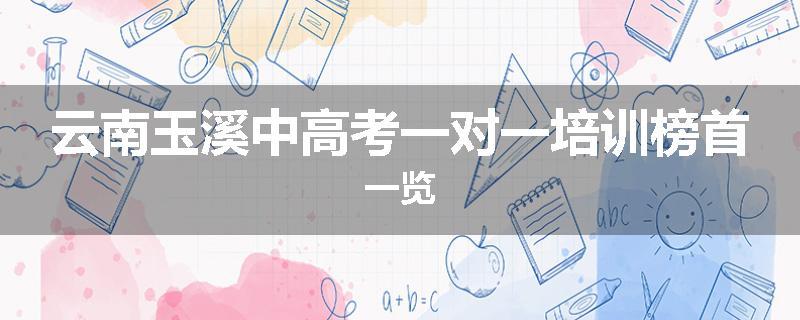 云南玉溪中高考一对一培训榜首一览