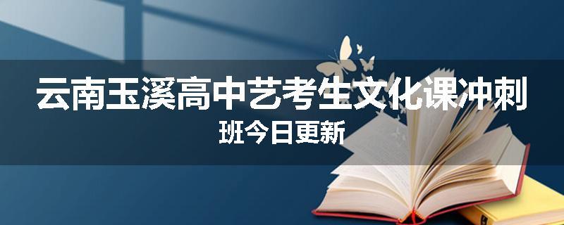 云南玉溪高中艺考生文化课冲刺班今日更新