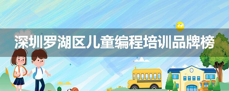 深圳罗湖区儿童编程培训品牌榜