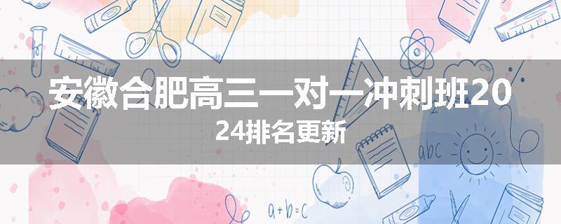 安徽合肥高三一对一冲刺班2024排名更新