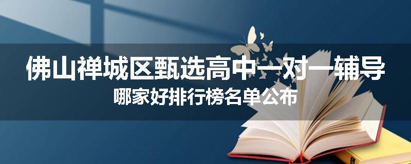 佛山禅城区甄选高中一对一辅导哪家好排行榜名单公布