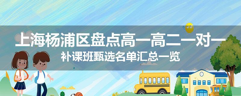 上海杨浦区盘点高一高二一对一补课班甄选名单汇总一览