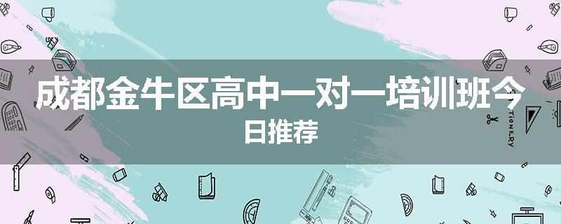 成都金牛区高中一对一培训班今日推荐