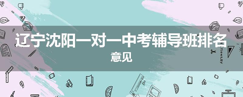 辽宁沈阳一对一中考辅导班排名意见