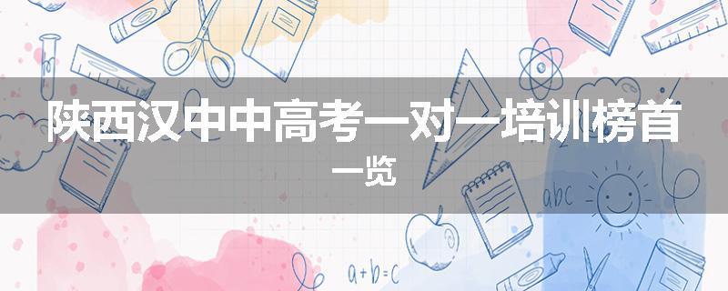 陕西汉中中高考一对一培训榜首一览