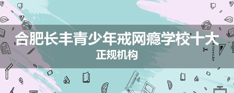 合肥长丰青少年戒网瘾学校十大正规机构