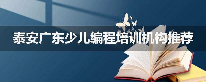 泰安广东少儿编程培训机构推荐