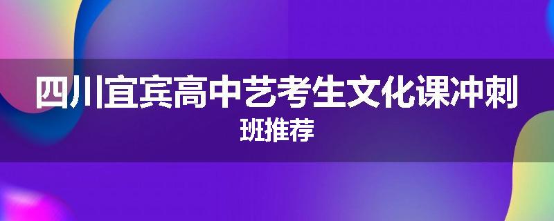 四川宜宾高中艺考生文化课冲刺班推荐