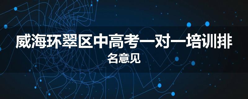 威海环翠区中高考一对一培训排名意见
