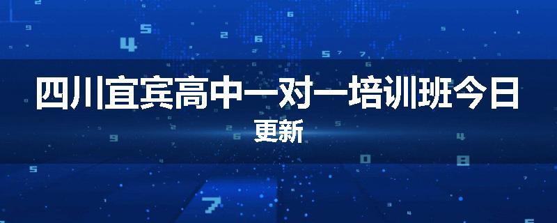 四川宜宾高中一对一培训班今日更新