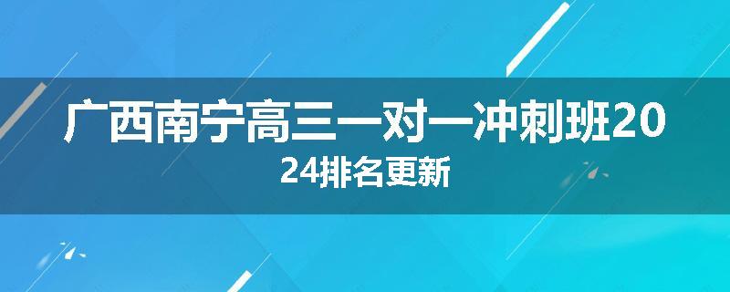 广西南宁高三一对一冲刺班2024排名更新