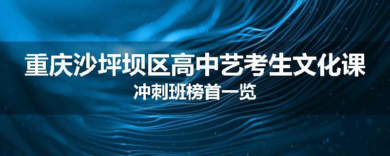 重庆沙坪坝区高中艺考生文化课冲刺班榜首一览