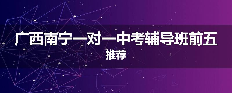 广西南宁一对一中考辅导班前五推荐