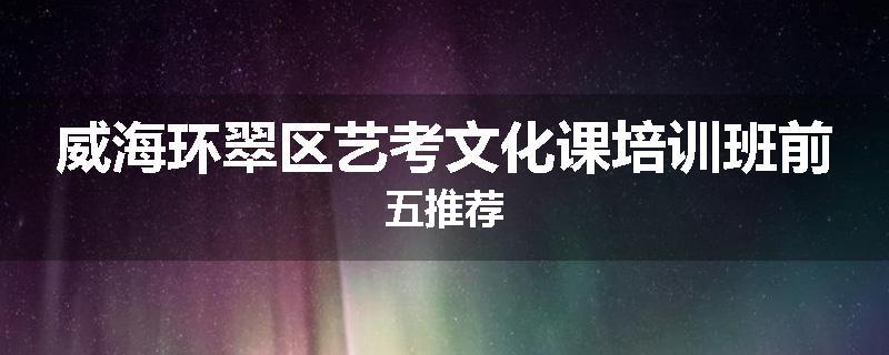 威海环翠区艺考文化课培训班前五推荐
