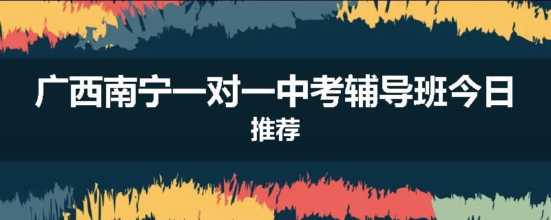 广西南宁一对一中考辅导班今日推荐